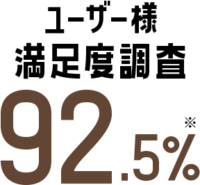 ユーザー様満足度調査92.5％