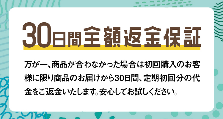 30日間全額返金保証